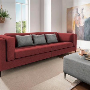 4-Sitzer INOSIGN Roma Sofas Gr. B/H/T: 306 cm x 83 cm x 113 cm, Struktur fein, rot 4-Sitzer-Sofas