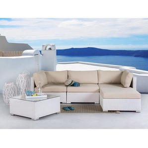 4-Sitzer Lounge-Set Ana aus Rattan mit Polster