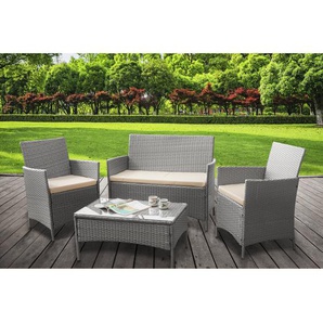 Schmier Gaubert Rattan 4 Seater Corner Sofa Set with Cushions