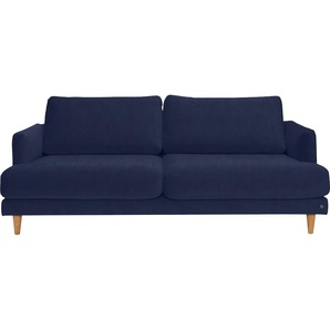 4-Sitzer TOM TAILOR HOME Sofas Gr. B/H/T: 220 cm x 83 cm x 98 cm, Samtstoff TSV, blau (indigo tsv 6) 4-Sitzer-Sofas