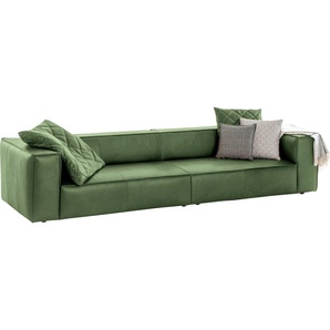 4-Sitzer W.SCHILLIG around-the-block Sofas Gr. B/H/T: 300 cm x 66 cm x 104 cm, Longlife Xtra-Leder Z69, grün (green z69) 4-Sitzer-Sofas