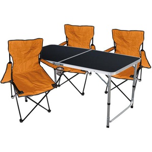 4-teiliges Campingmöbel Set schwarz - Orange-MMC330872B+3xMPO2468
