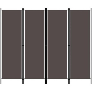 4-tlg. Raumteiler Anthrazit 200x180 cm
