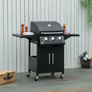 41 cm beweglicher Gasgrill Aisen mit 3 Brennern