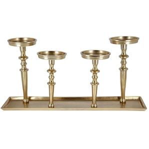 4er Kerzenhalter - gold - Materialmix - 57,5 cm - 27,5 cm - cm 16,5 | Möbel Kraft