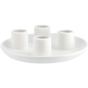 4er Kerzenständer - weiß - Porzellan - 3,8 cm - [15.7] | Möbel Kraft
