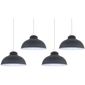 4er-Set Metall-Lampenschirme im modernen Retro-Stil in Grau, kurvig
