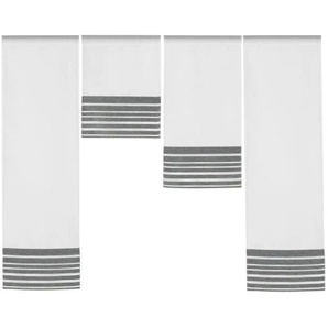 4er-Set Miniflächen Vorhang - grau - Synthetik - 100 cm - 120 cm | Möbel Kraft