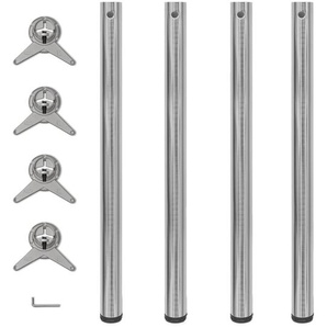 4x höhenverstellbares Tischbein Nickel gebürstet 870 mm