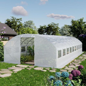 4x10m Foliengewächshaus, PE-Plane, weiß - (8946)
