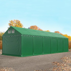 4x12 m Lagerzelt, PVC-Plane, dunkelgrün, mit Bodenrahmen, ohne Statik - (37650)