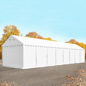 4x24 m Lagerzelt, PVC-Plane, weiß, mit Bodenrahmen, mit Statik (Erduntergrund) - (517635)