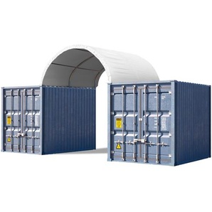 4x3m Container Überdachung, PRIMEtex-Plane, weiß, mit Statik - (2895)