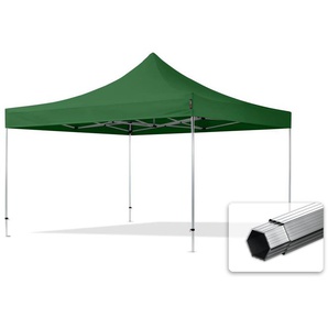4x4m Aluminium Faltpavillon, ohne Seitenteile, dunkelgrün - (600191)