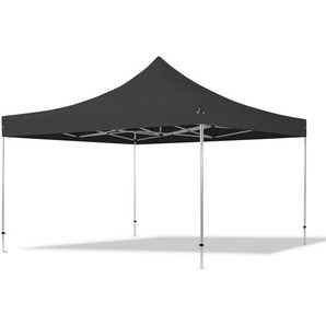 4x4m Aluminium Faltpavillon, ohne Seitenteile, schwarz - (600174)