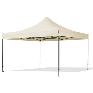 4x4m Stahl Faltpavillon, ohne Seitenteile, creme - (600093)