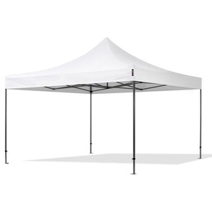 4x4m Stahl Faltpavillon, ohne Seitenteile, weiß - (600129)