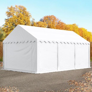 4x6 m Lagerzelt, PVC-Plane, weiß, mit Bodenrahmen - (7211)