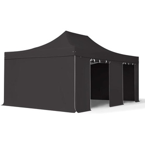 4x6m Aluminium Faltpavillon, inkl. 4 Seitenteile, schwarz - (59066)