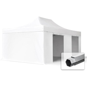 4x6m Aluminium Faltpavillon, inkl. 4 Seitenteile, weiß - (578699)