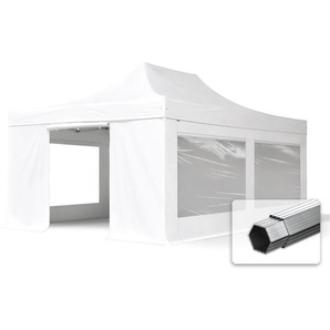 4x6m Aluminium Faltpavillon, inkl. 4 Seitenteile, weiß - (582031)