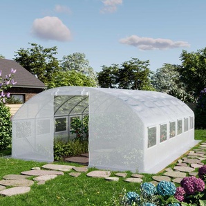 4x6m Foliengewächshaus, PE-Plane, weiß - (8944)
