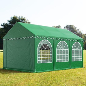 4x6m Partyzelt, PVC-Plane, dunkelgrün, mit Bodenrahmen - (5095)