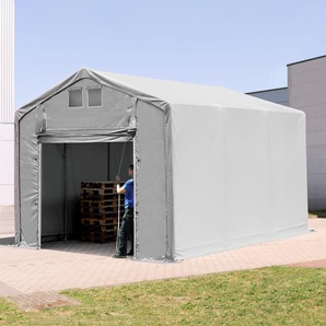 4x6m Zelthalle, PRIMEtex-Plane, grau, mit Statik (Erduntergrund) - (93955)