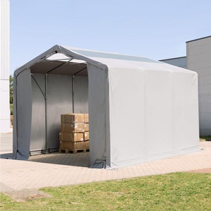 4x6m Zelthalle, PVC-Plane, grau, ohne Statik - (79868)