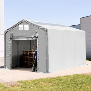 4x6m Zelthalle, PVC-Plane, grau, ohne Statik - (79869)