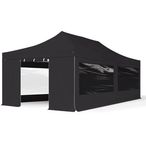 4x8m Aluminium Faltpavillon, inkl. 4 Seitenteile, schwarz - (581981)