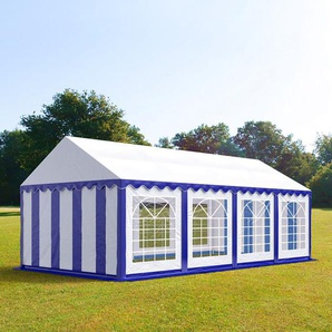 4x8m Partyzelt, PVC-Plane, blau-weiß - (6108)