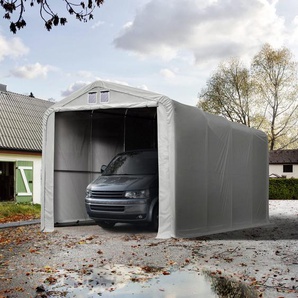 4x8m Zeltgarage, PVC-Plane, grau, ohne Statik - (99475)