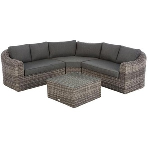 5-Sitzer Lounge-Set Bestla aus Rattan mit Polster
