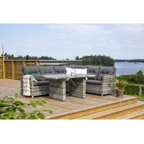 5-Sitzer Lounge-Set Shanaya aus Rattan mit Polster