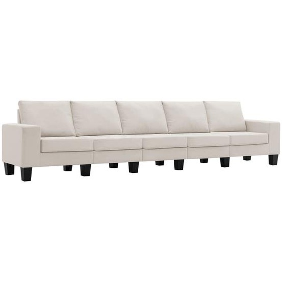 5-Sitzer-Sofa Creme Stoff