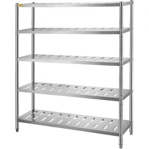 5-stufiges Lagerregal, Garagenregal aus Edelstahl, 150 x 45 x 180 cm Küchenregale, Robustes Lagerregal, 300 kg Gesamtkapazität mit Verstellbarer Höhe & Lüftungslöchern für Küche, Werkstatt BXGCKHJYCC605MVZVV0