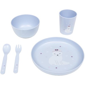 5-teiliges Essensset blau, H.19 cm