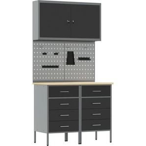 5-teiliges Werkbank-Set Schwarzer Stahl Vidaxl