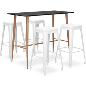 5-tlg. Bar-Set Schwarz und Weiß