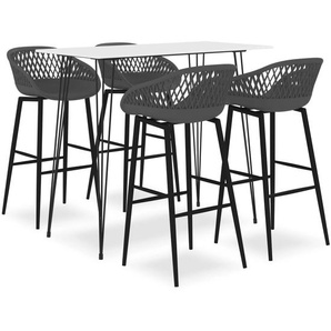 5-tlg. Bar-Set Weiß und Grau