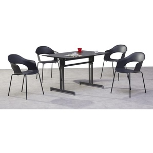 5-tlg. Dining Gruppe Luna/Bodega 120x80cm anthrazit