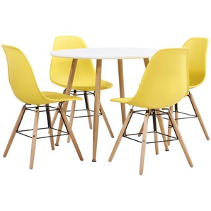 5-tlg. Essgruppe Kunststoff Gelb