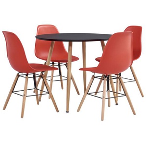 5-tlg. Essgruppe Kunststoff Rot