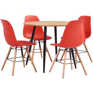 5-tlg. Essgruppe Kunststoff Rot