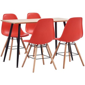 5-tlg. Essgruppe Kunststoff Rot