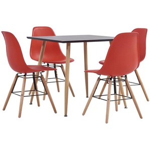 5-tlg. Essgruppe Kunststoff Rot