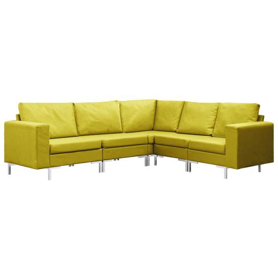 5-tlg. Sofagarnitur Stoff Gelb