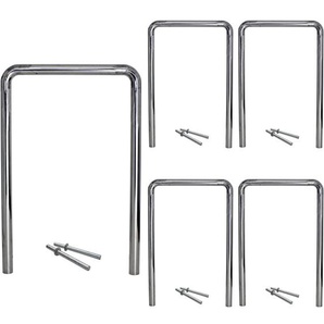 5 x Fahrradanlehnbügel 118 x 78 cm Edelstahl ø 60 mm grau Typ u Einbetonieren Fahrradständer Parker Typ u