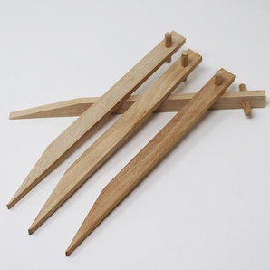 50 Erdanker aus Buchenholz I Holz Bodenanker Holzpﬂock Befestigungsanker